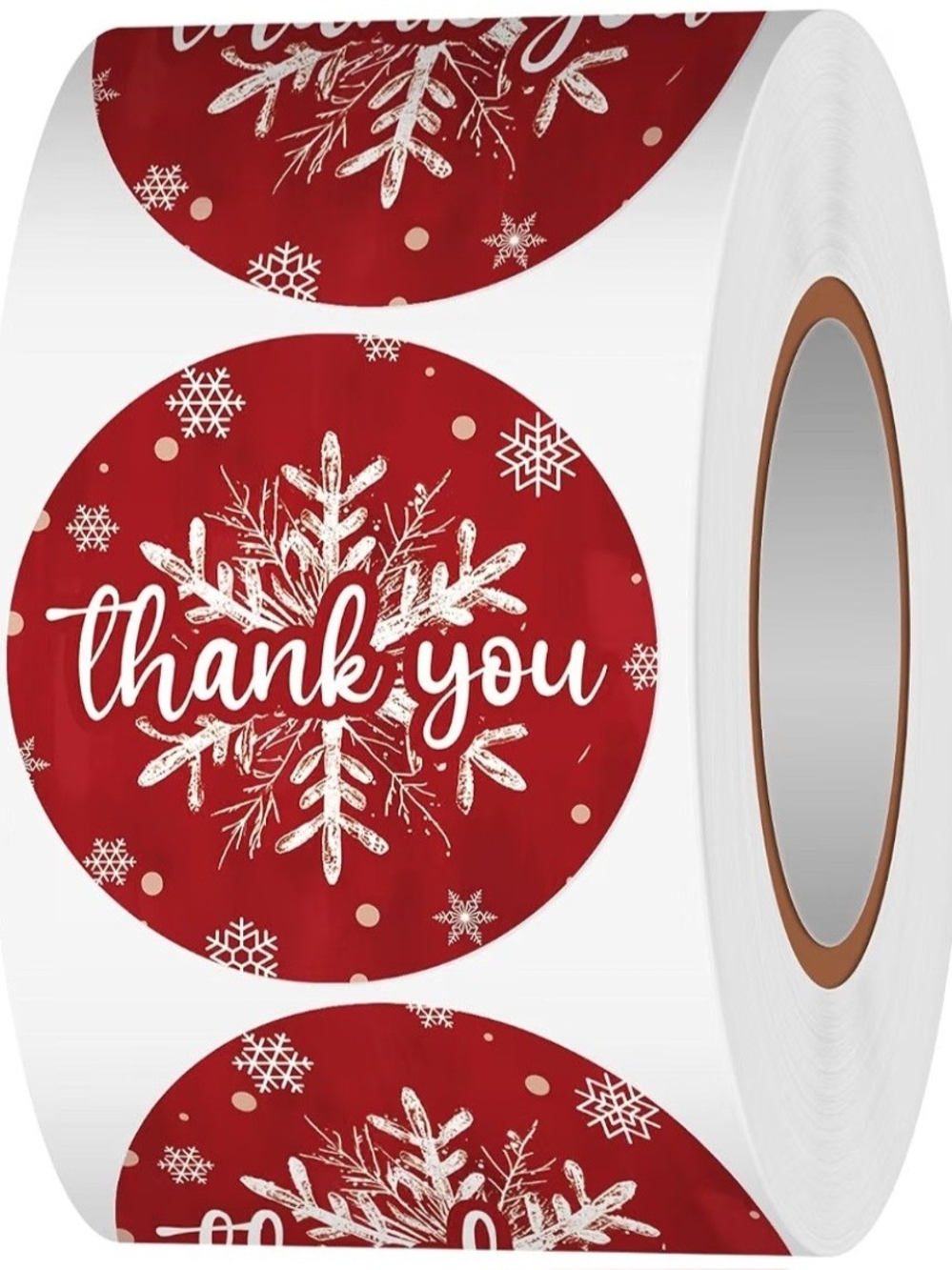 100 Thank You Snowflake Holiday Stickers
